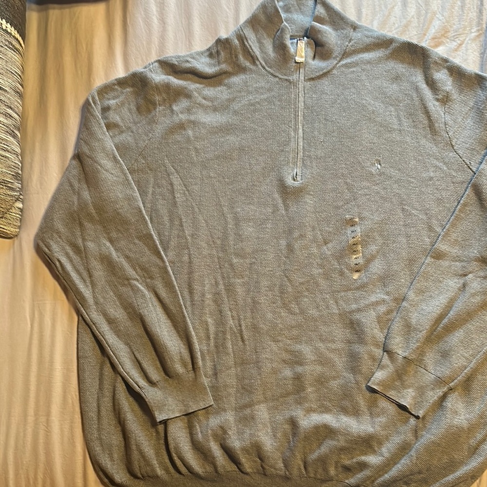 Men's Gray Half-Zip Sweater